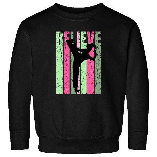 Retro Kung Fu Womens Karate Judo Jiu Jitsu Girls Pink Cool Sweatshirts