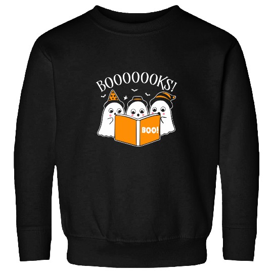 booooks ghosts halloween teacher book library reading 8 Sweatshirts