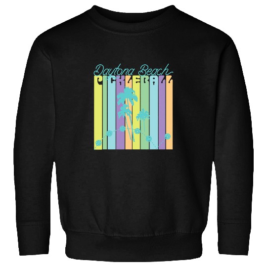 Daytona Beach Florida Pickleball Player Pastels Palm Trees Sweatshirts