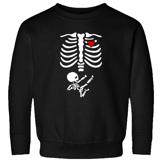Funny Baby Skeletons Play karate Graphic Design Short Sleeve Sweatshirts