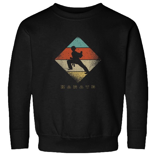 Retro Karate Pose 1960s 1970s Style Karate Sweatshirts