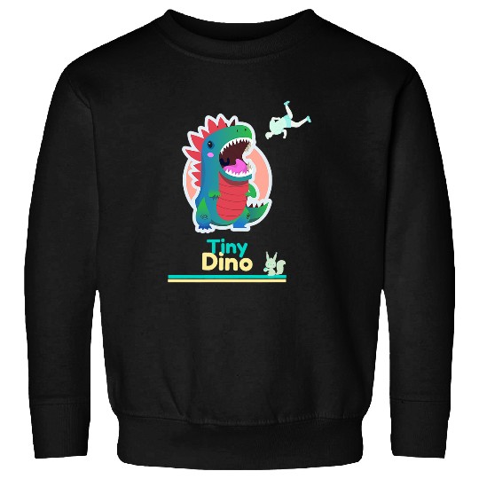 Dino Tiny Dinosaur eating people fun graphic tee Sweatshirts