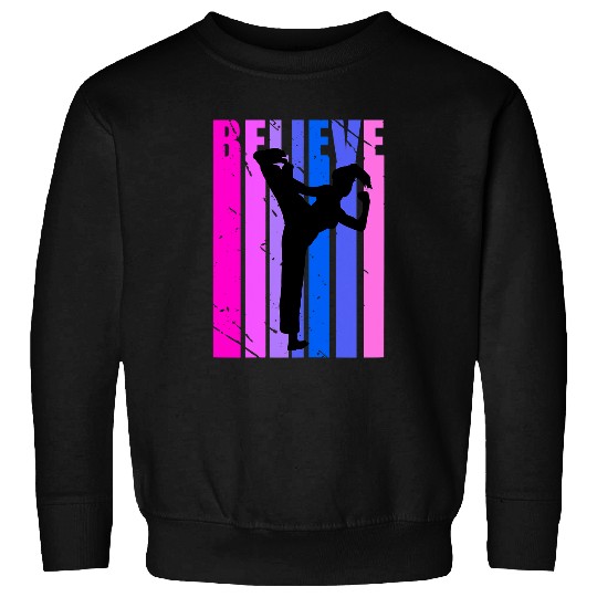 Retro Karate Womens Kung Fu Judo Jiu Jitsu Girls Pink Cool 1 Sweatshirts