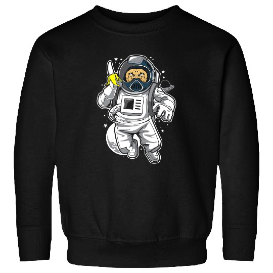 Astronauts Chimpazee astronaut with banana Sweatshirts