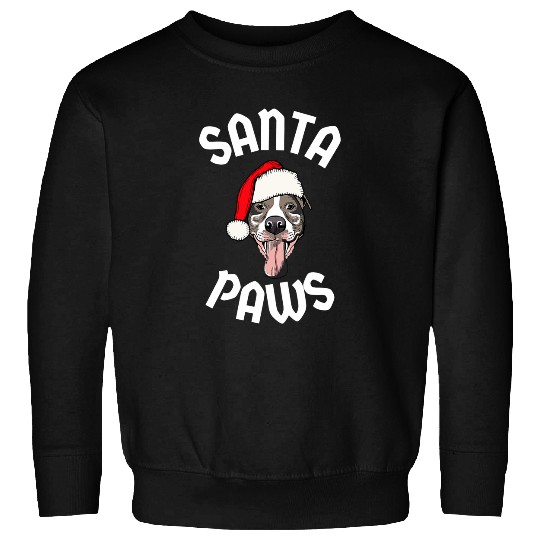 Womens Santa Paws Smiling dog in Santa hat Funny Christmas Dog Sweatshirts