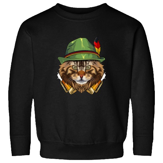 Beer Maine Coon Oktoberfest Lederhosen German Beer Fest Bavarian24 Sweatshirts