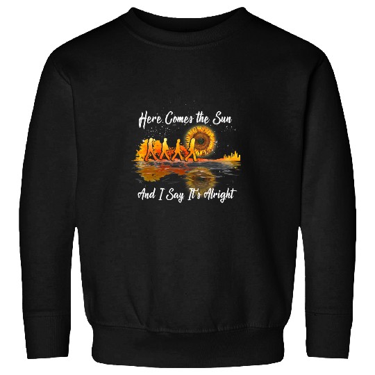 Guitarist Here Comes The Sun And I Say Its Alright Guitar Graphic Guitar Sweatshirts