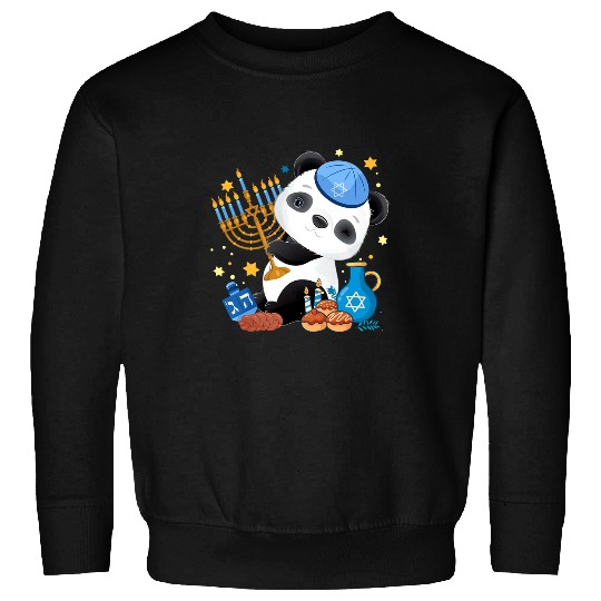 Funny Bear Jewish Panda Menorah Cute Hanukkah Chanukah Bear Boys Girls Cute Bears Sweatshirts