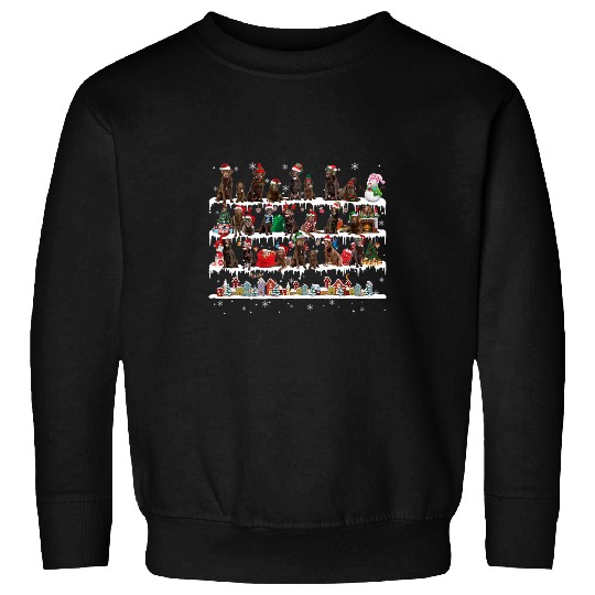 Chocolate Lab Christmas Snow Layers Santa Dog Ugly Xmas Sweatshirts