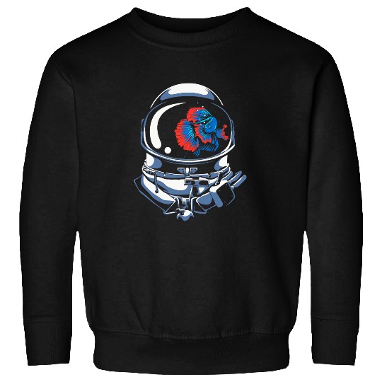 Astronauts Helmet Is An Aquarium With A Fish Sweatshirts