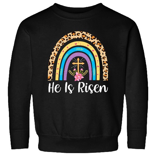 Christian He Is Risen Rainbow Christian Happy Easter Jesus315 Christ Sweatshirts
