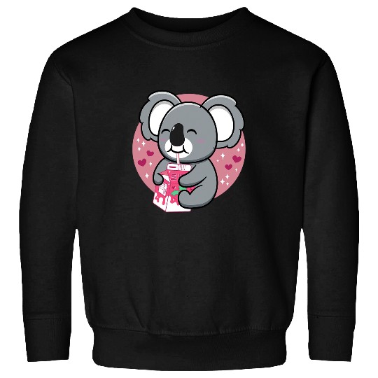 Funny Bear Kawaii Koala Bear Drinking Strawberry Milk Cute Japanese Cute Bears Sweatshirts