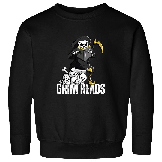 Funny Grim Reaper Dark Humor Book Lover Literature Sweatshirts