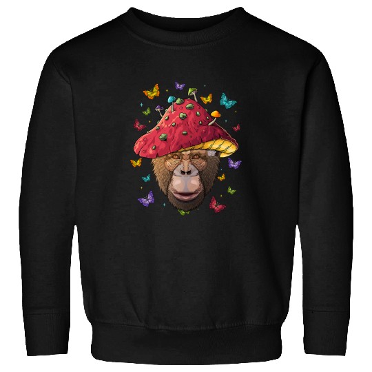 Cottagecore Chimpanzee Aesthetic Mushroom Cute Goblincore Sweatshirts
