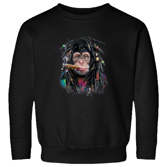 Chimpanzee with Reggae Dreadlocks Hair Sweatshirts