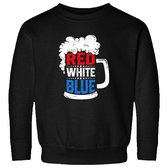 Beer Red White Blue Beer 4th Of July American Flag Men Drinking Sweatshirts