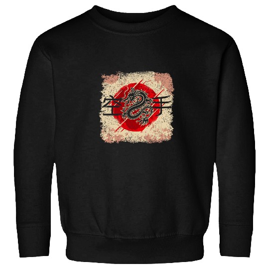 Japanese Dragon Writing Karate Shotokan Martial Arts Sun Sweatshirts