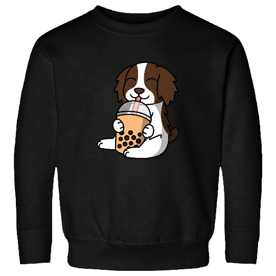 Boba Bubble Milk Tea English Springer Spaniel Dog Sweatshirts