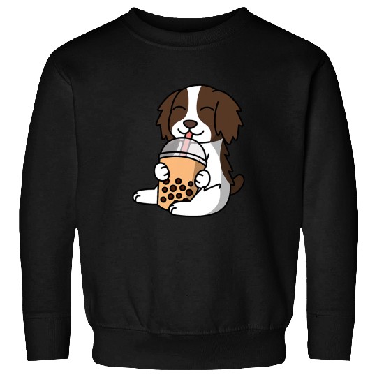 Boba Bubble Milk Tea English Springer Spaniel Dog Sweatshirts