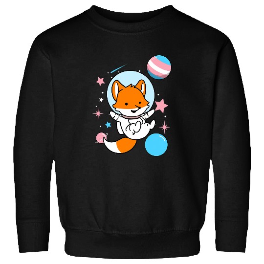 Astronauts Transgender Fox In Space Trans Pride Sweatshirts