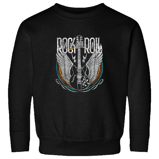 Guitarist vintages Retro 80s Rock Roll Music Guitar Wings 8 Guitar Sweatshirts