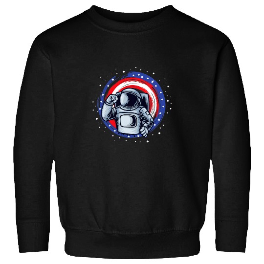 Astronauts Funny Spaceman July 4th With Flag Astronaut Sweatshirts
