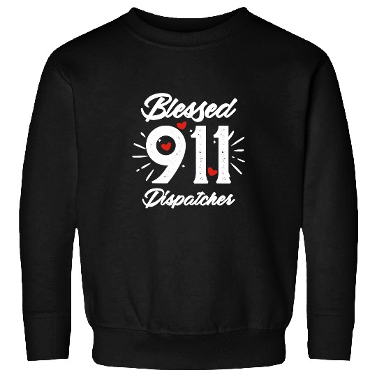 Fireman Firefighter Blessed 911 Dispatcher Operator USA American Firefighter Firemen Sweatshirts