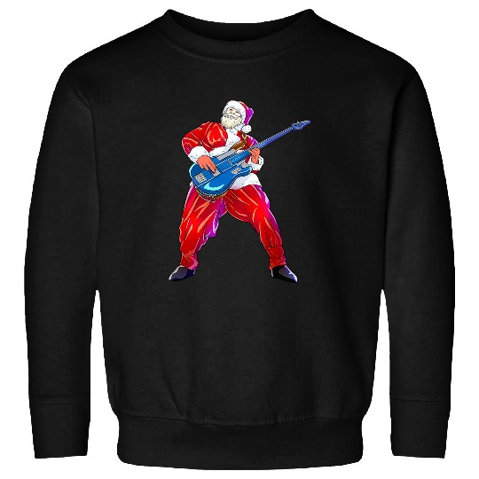 Guitarist Cool Santa Claus Guitar Guy Play Christmas Rock Band Concert Guitar Sweatshirts