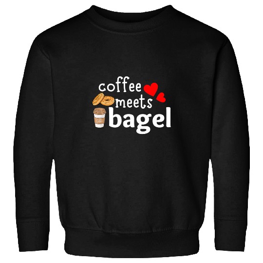 CF Coffee Mens Funny coffee meets bagel morning bagel Design Sweatshirts