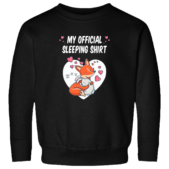 Fox Lover official sleep bunny and fox cuddling Sweatshirts