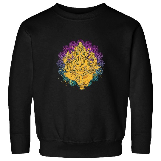 Ganesh with Mandala Hindu Design Sweatshirts