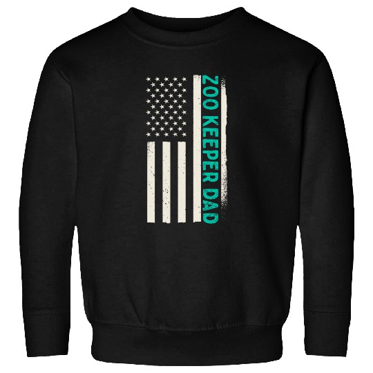 Patriotic Zoologist Zookeeper Zoo Keeper Dad American Flag 4 Sweatshirts