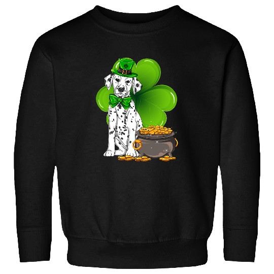 Dalmatian St Patricks Day dalmatian Shamrock Pet Dog Lover Dalmatians Dog Sweatshirts