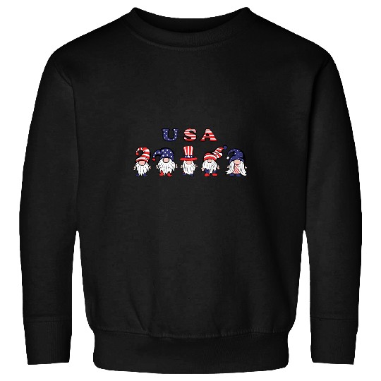 Happy 4th of july american flag patriotic usa flag Gnomes 1 Sweatshirts