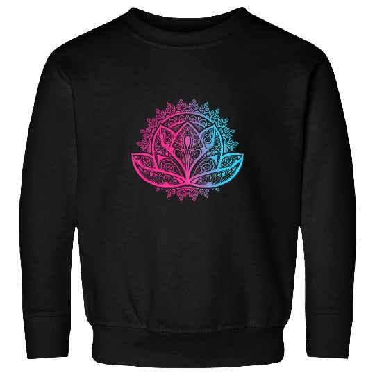 Namaste Yoga Colorful Mandala Lotus Leaf Yoga Meditation Sweatshirts