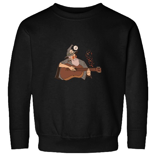 Guitarist Musician wizard wizard wizard acoustic guitar music Guitar Sweatshirts