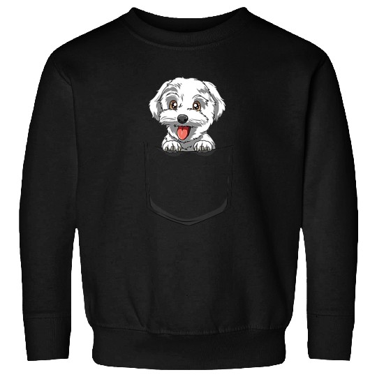 Dog Maltese Pocket Maltese Peeking Out Pocket Maltese Lovers Dog Sweatshirts