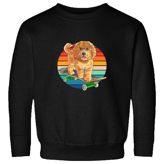 Australian Labradoodle Funny Skateboarding Dog Skateboarder Sweatshirts