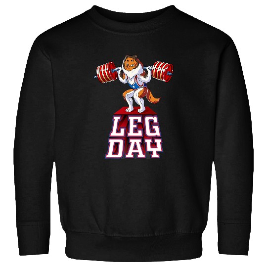 Dog Shetland Leg Day sheltie Weight Lifting Squat Gym Sweatshirts