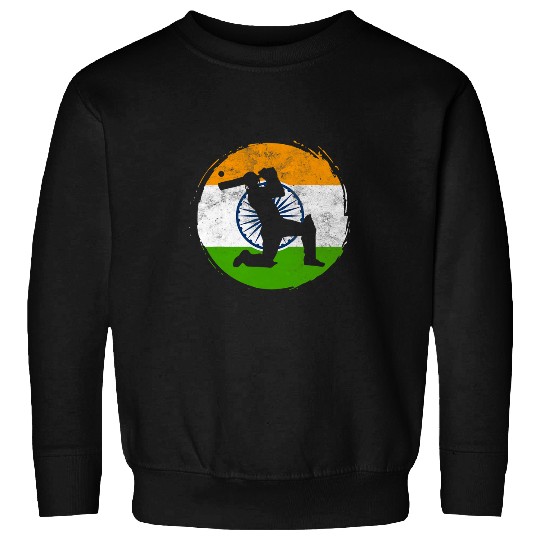 Cricket Fan Sport Game Flag of India Cricket Player Sweatshirts