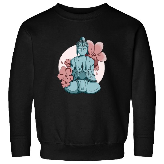 Namaste Yoga Buddha Statue Buddhist Buddhism Zen Yoga Meditation Guatama Meditation Sweatshirts