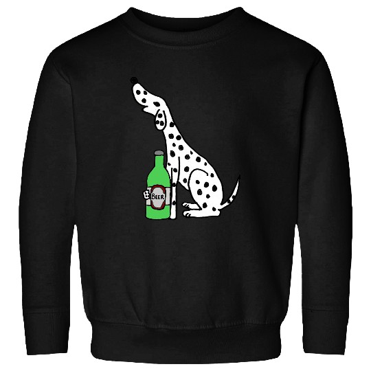 Dalmatian Smilealottees Funny Dalmatian Drinking Beer Dalmatians Dog Sweatshirts