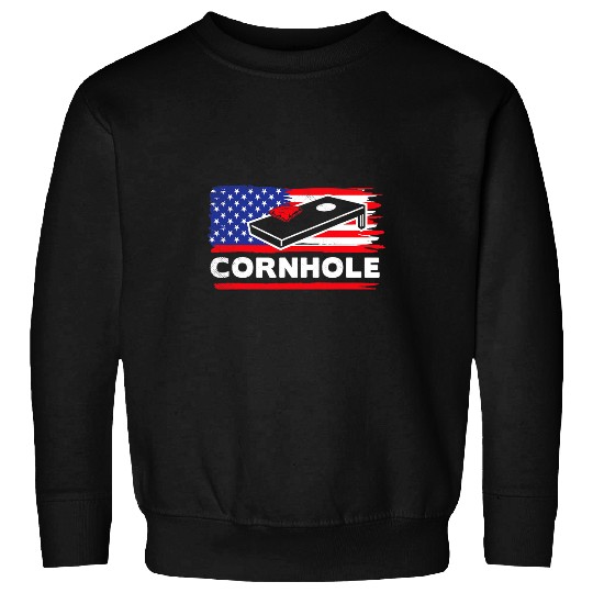 Cornhole sports flag arts Sweatshirts