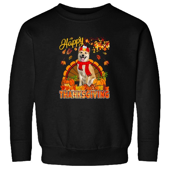 Dog Shiba Inu Thanksgiving Shiba Inu Wearing Turkey Costume Fall Leaves Sweatshirts