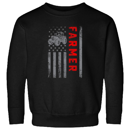 Tractor driving Farm Dad Tractor US Flag Farm Son Farming Agriculture Men Sweatshirts