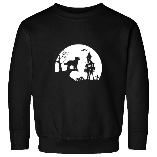 Bernedoodle Dog Moon Silhouette Funny Halloween Costume Sweatshirts