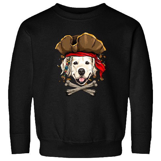 Goldie Pirate Jolly Roger Flag Crossbones Golden Retriever Dog Sweatshirts