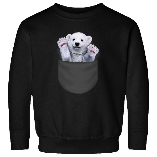 Funny Bear Cute Polar Bear Waving from Pocket Cute Bears Sweatshirts