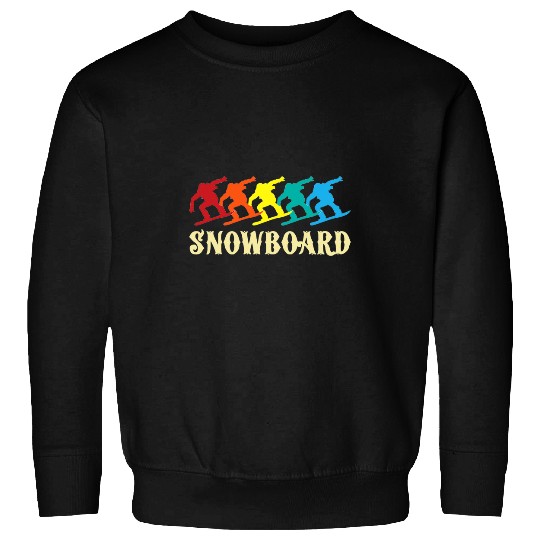 Skiing Ski Snowboard Retro Art for Men Women Snowboarding Snowboarder Sweatshirts