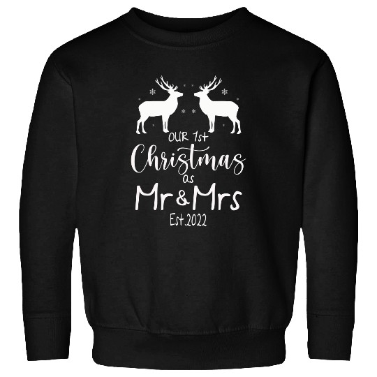 Couple Wife Husband Our First Christmas As Mr Mrs 2022 95 Sweatshirts